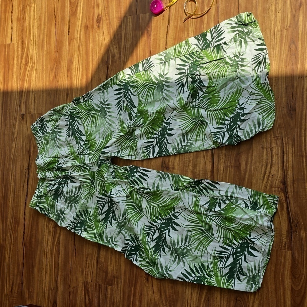  Midnight Sky Women's 3 piece Size L Linen Blend Green Jungle - Picture 3 of 6